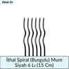 İthal Spiral (Burgulu) Mum Siyah 6 Lı   (15 Cm)