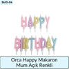 Orca Happy Makaron Mum Açık Renkli