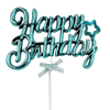 Orca Pasta Üstü Süs Happy Birthday Simli Mavi