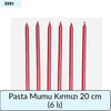 Pasta Mumu Kırmızı 20 Cm   (6 Lı)