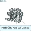 Pasta Üstü Kalp Süs Gümüş