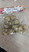 Pasta Üstü Kalp Süs Simli Altın