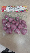 Pasta Üstü Kalp Süs Simli Bordo