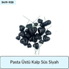 Pasta Üstü Kalp Süs Siyah