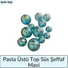 Pasta Üstü Top Süs Şeffaf Mavi