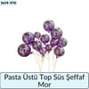 Pasta Üstü Top Süs Şeffaf Mor