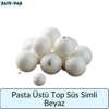 Pasta Üstü Top Süs Simli Beyaz
