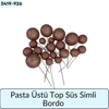 Pasta Üstü Top Süs Simli Bordo