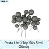Pasta Üstü Top Süs Simli Gümüş