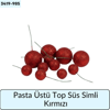 Pasta Üstü Top Süs Simli Kırmızı