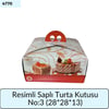 RESİMLİ SAPLI Turta Kutu 3 No (28*28*13)