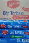 Roll Up Büzgülü Çöp Torbası Orta Boy   (10 Adet)