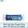 Roll Up Çöp Torbası Orta Boy 55*60 Cm   (15 Adet)