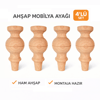 M40 - 15 cm Kanepe Ayağı |Dolap Ayağı |Kayın Ahşap 4'Lü Set