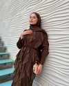 Lara Fırfırlı İthal Elbise  Kahverengi