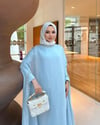 Taş Detaylı içlik Elbise Panço Abaya Bebe Mavisi