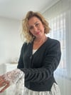 Dantel Detay antrasit hırka