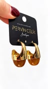 Kahverengi Gold Detaylı Küpe Tasarım Küpe