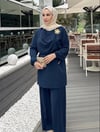 AHSEN ŞAL YAKA TAKIM LACİVERT