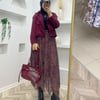 ASİMETRİK KESİM ETNİK DESEN ETEK BORDO 