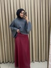 MAXİ SATEN ETEK BORDO