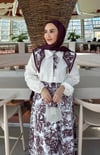 TOİLE DESEN ETEK MÜRDÜM