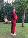 Bordo Fitilli Kadife Ceket
