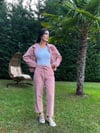 Toz Pembe Fitilli Kadife Ceket