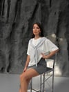 Atkı Detaylı T-shirt gri