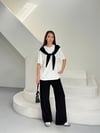 Atkı Detaylı T-shirt ve Pantolon Takım siyah