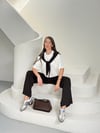 Atkı Detaylı T-shirt ve Pantolon Takım kahve