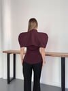 Boleralı İki Parçalı Tasarım Bluz Bordo