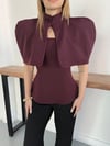 Boleralı İki Parçalı Tasarım Bluz Bordo