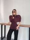 Boleralı İki Parçalı Tasarım Bluz Bordo