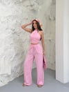 Boyundan Bağlamalı Keten Viral Takım pembe