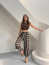 Jolene Ekoseli Kahve Şalvar Pantolon