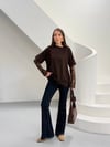 Kolları Dantel Detaylı T-shirt kahve