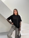 Kolları Dantel Detaylı T-shirt siyah