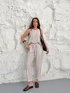 Puantiyeli Bluz Pantolon Takım beyaz