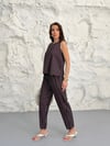 Puantiyeli Bluz Pantolon Takım kahverengi 
