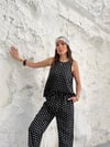 Puantiyeli Bluz Pantolon Takım siyah 