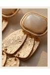 Gold Rengi Yaprak Küpe Sütlü Kahve