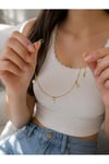 Gold Renk Zirkon Taşlı Sallantılı Kadın Halhal