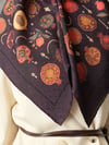 Nar Han Motif %100 Twill İpek Eşarp 90x90 | Han Silk