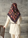 Nar Han Motif %100 Twill İpek Eşarp 90x90 | Han Silk