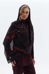 Rouge Paisley %100 Krep İpek Şal 70x190 cm