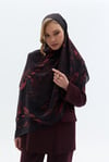 Rouge Paisley %100 Krep İpek Şal 70x190 cm
