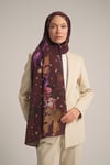 Tîn - Mürdüm | %100 Krep İpek Şal · 70 × 190 cm