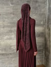 Velvet Burgundy %100 Krep İpek Şal 70x190 cm