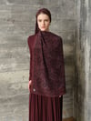 Velvet Burgundy %100 Krep İpek Şal 70x190 cm